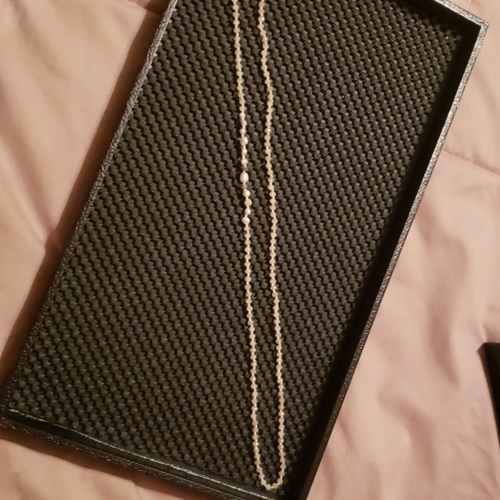 Crystal and pearl necklace